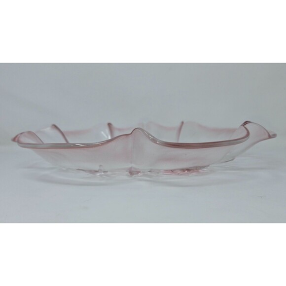 MIKASA Rosella Round Serving Platter 12" Walther Crystal Pink Rose Ruffled - Picture 10 of 14